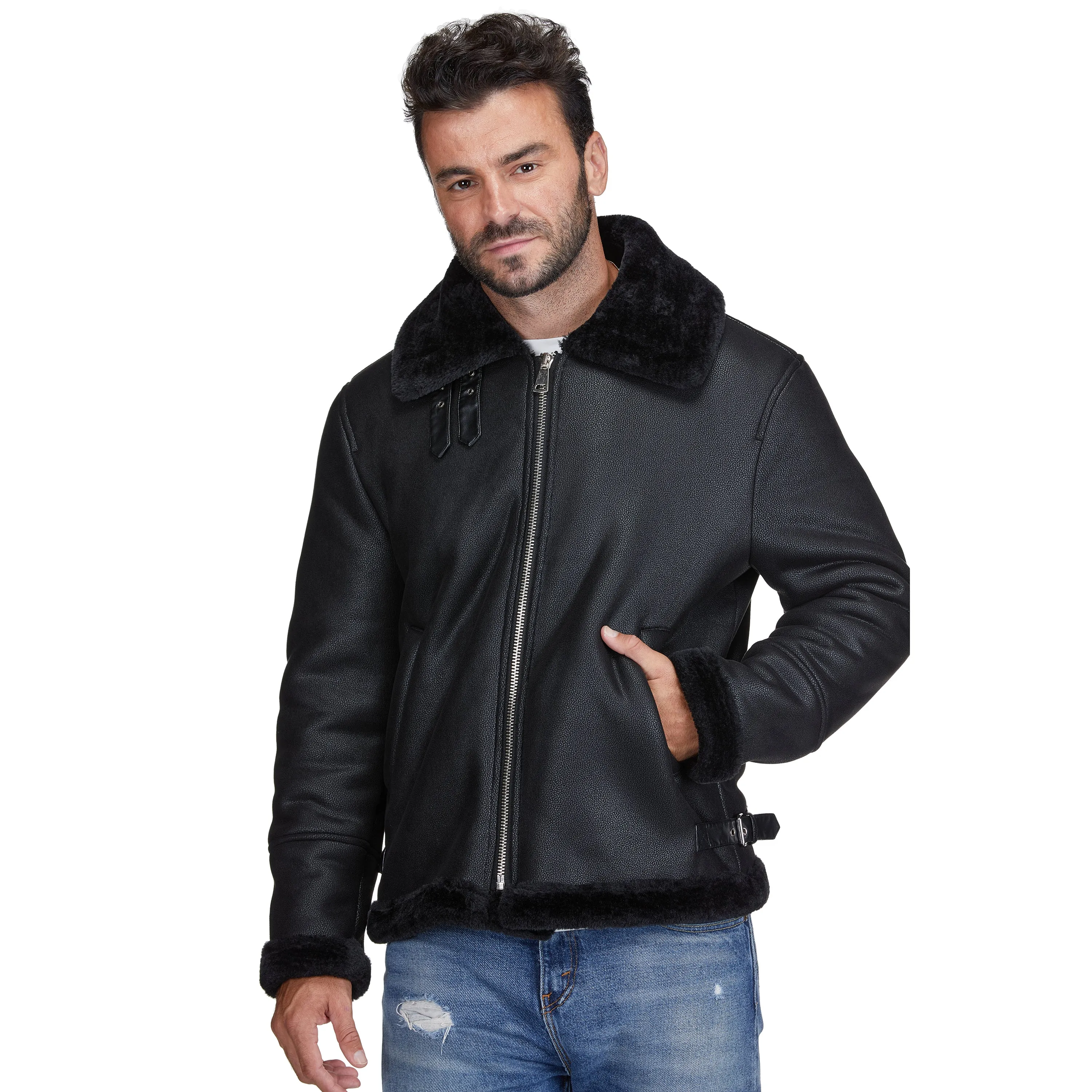 Braveman Faux Shearling Bomber Jacket sold by Daily Haute product image thumbnail 2