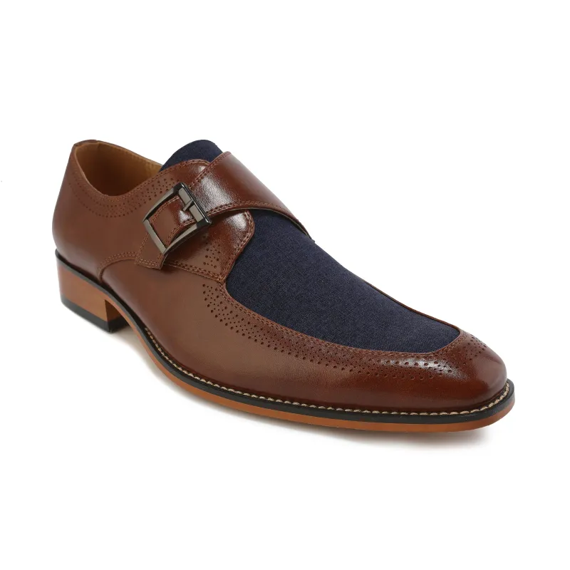 Men's Moc Toe Monk Strap Two-Tone Loafer made by Daily Haute