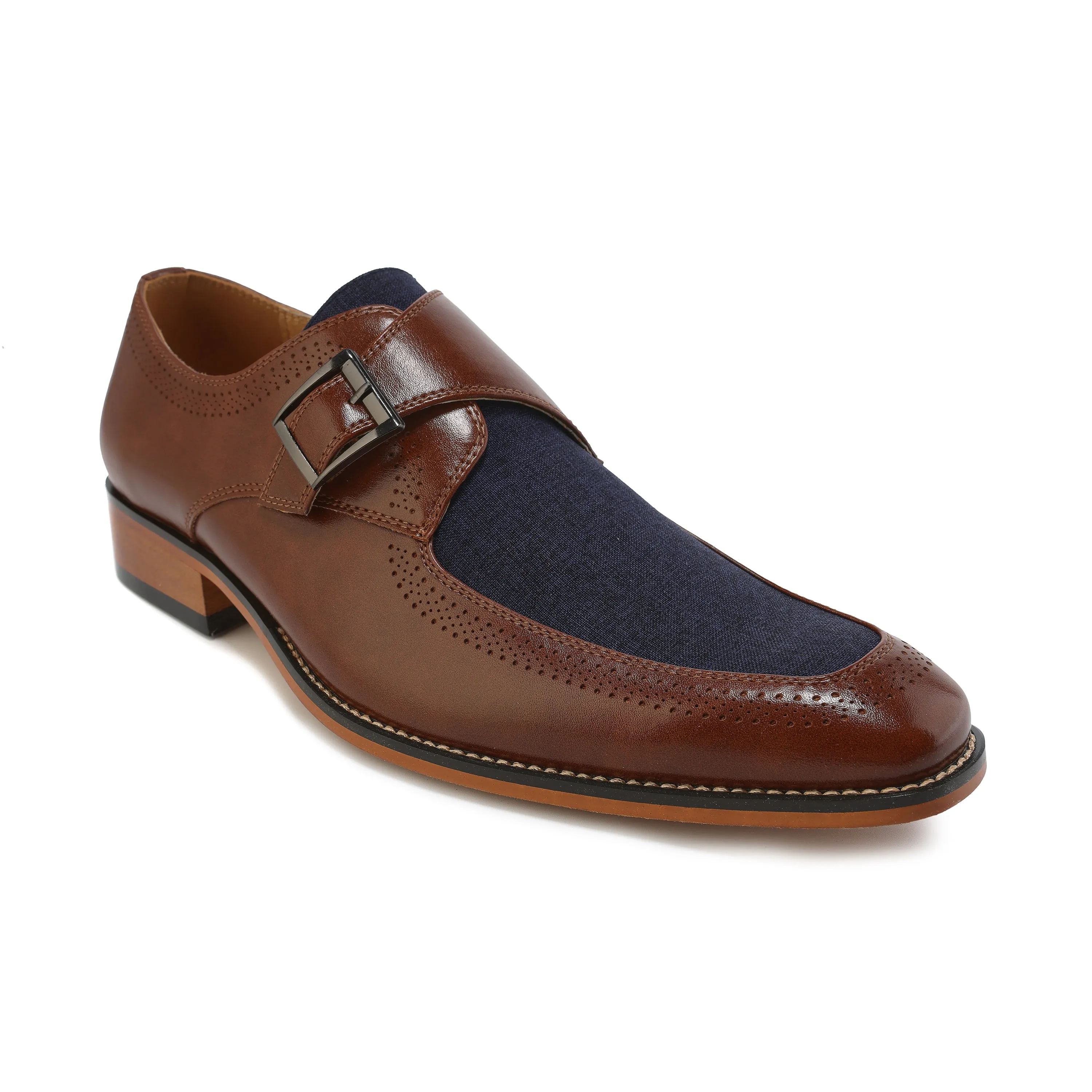 Men's Moc Toe Monk Strap Two-Tone Loafer sold by Daily Haute