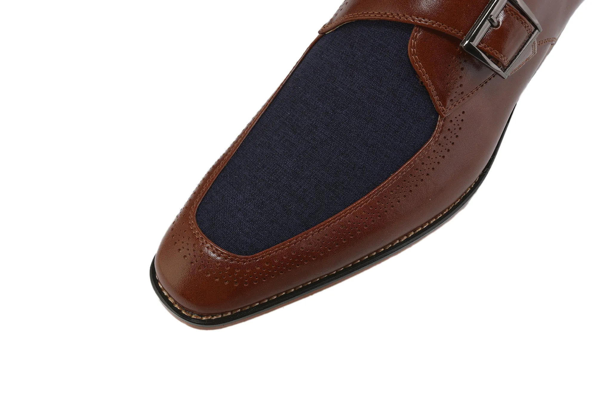 Men's Moc Toe Monk Strap Two-Tone Loafer sold by Daily Haute product image thumbnail 4