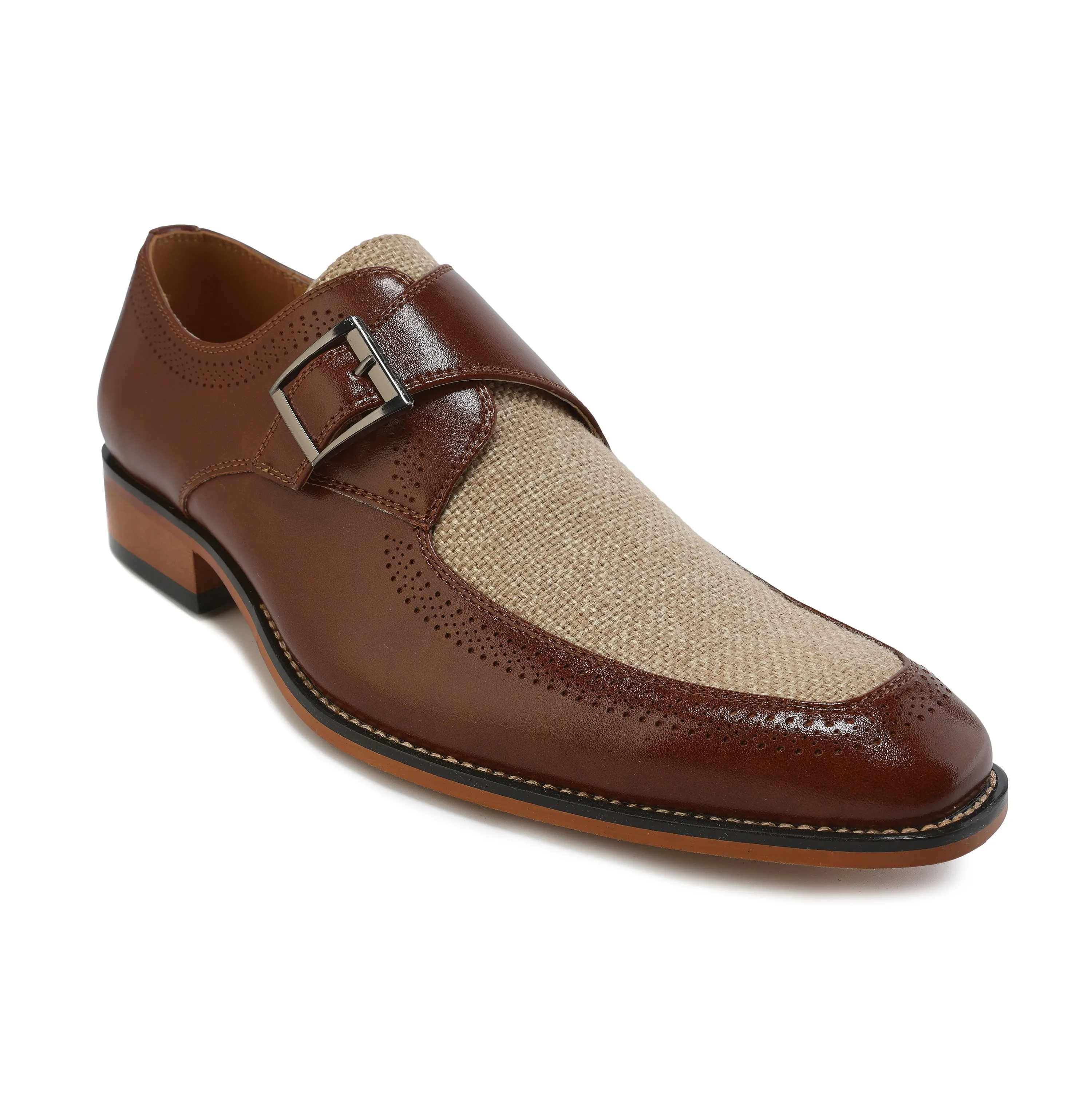Men's Moc Toe Monk Strap Two-Tone Loafer sold by Daily Haute product image thumbnail 5