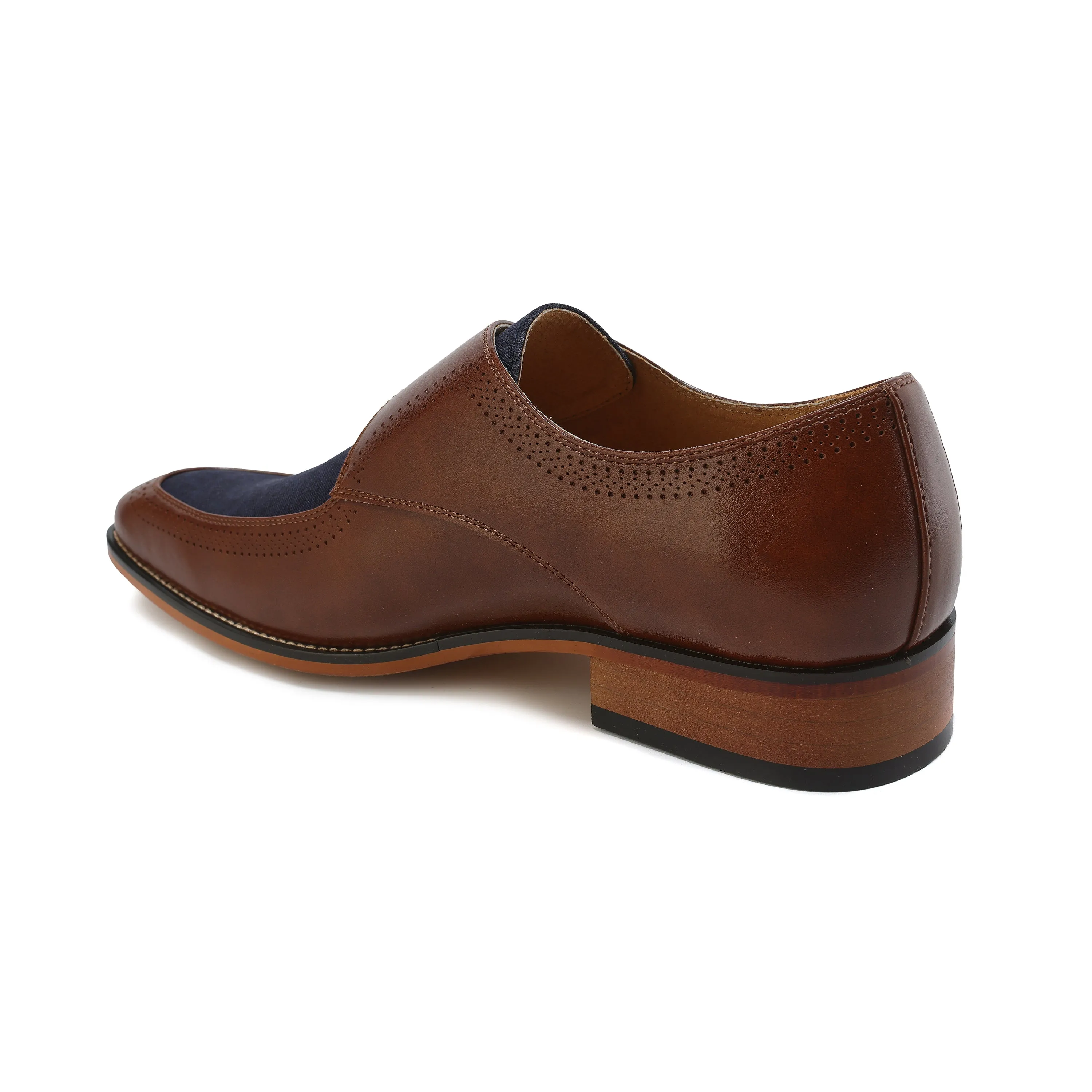 Men's Moc Toe Monk Strap Two-Tone Loafer sold by Daily Haute product image thumbnail 3
