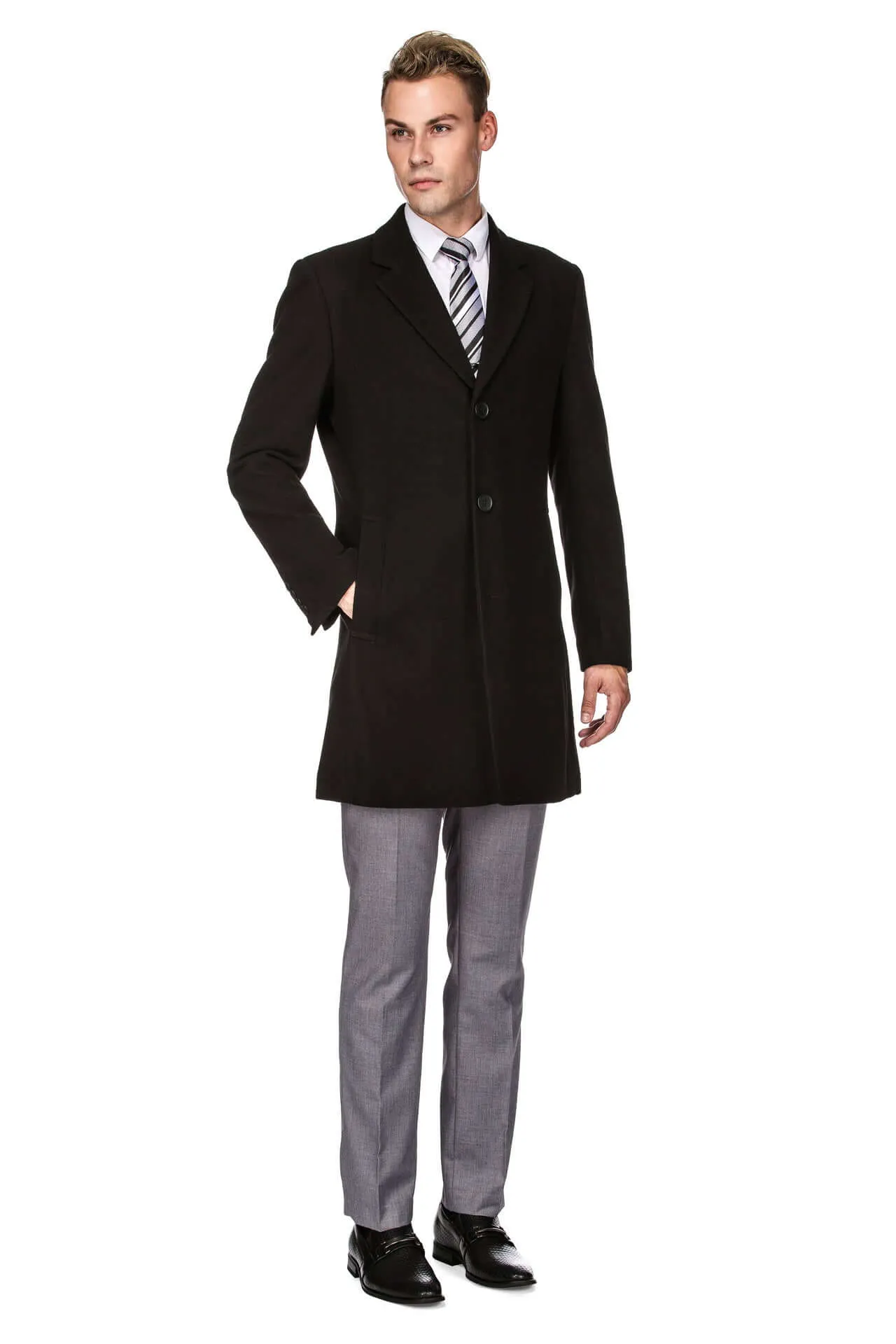 Men's Tailored Wool Blend Walker Car Coat sold by Daily Haute product image thumbnail 3