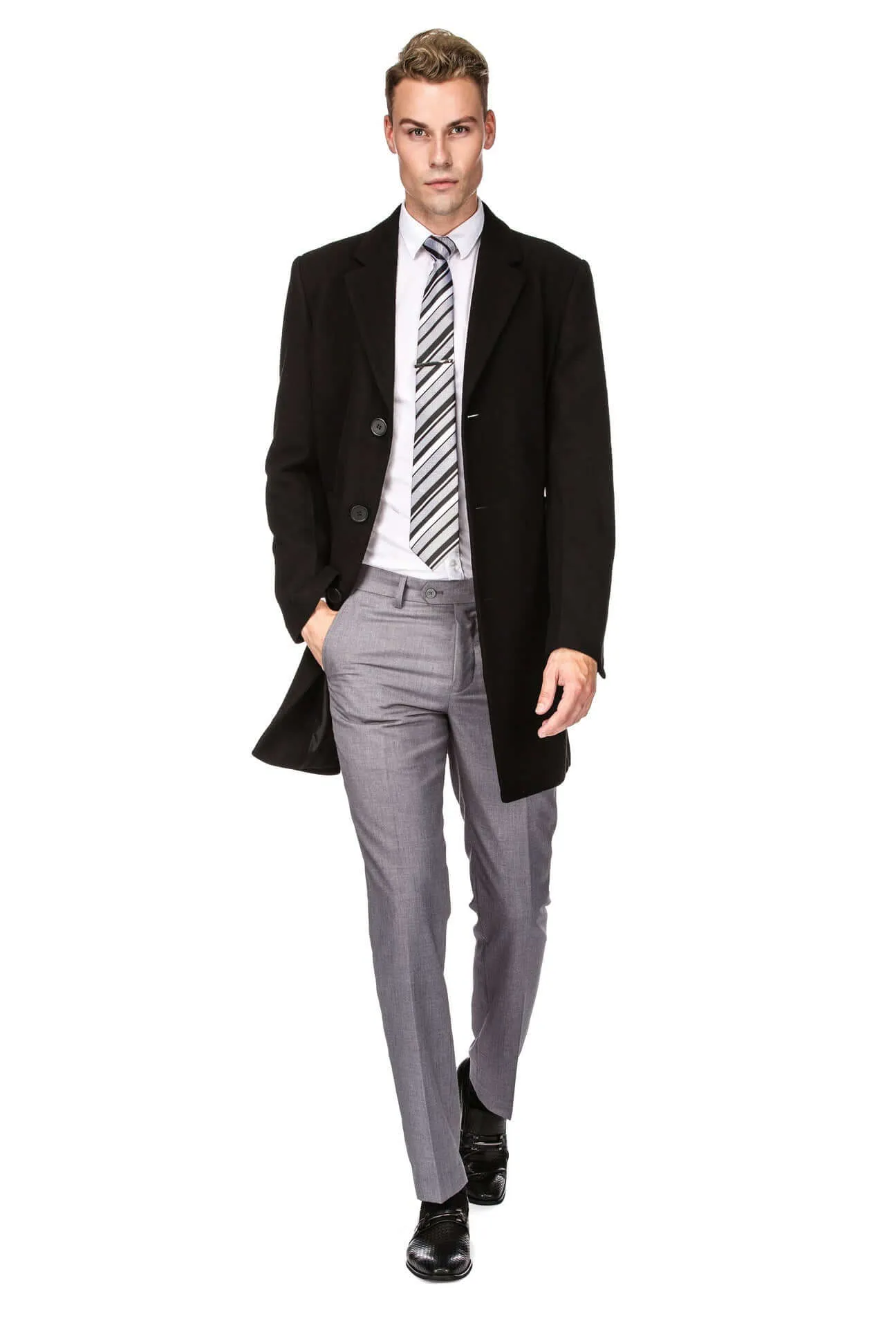 Men's Tailored Wool Blend Walker Car Coat sold by Daily Haute product image thumbnail 2