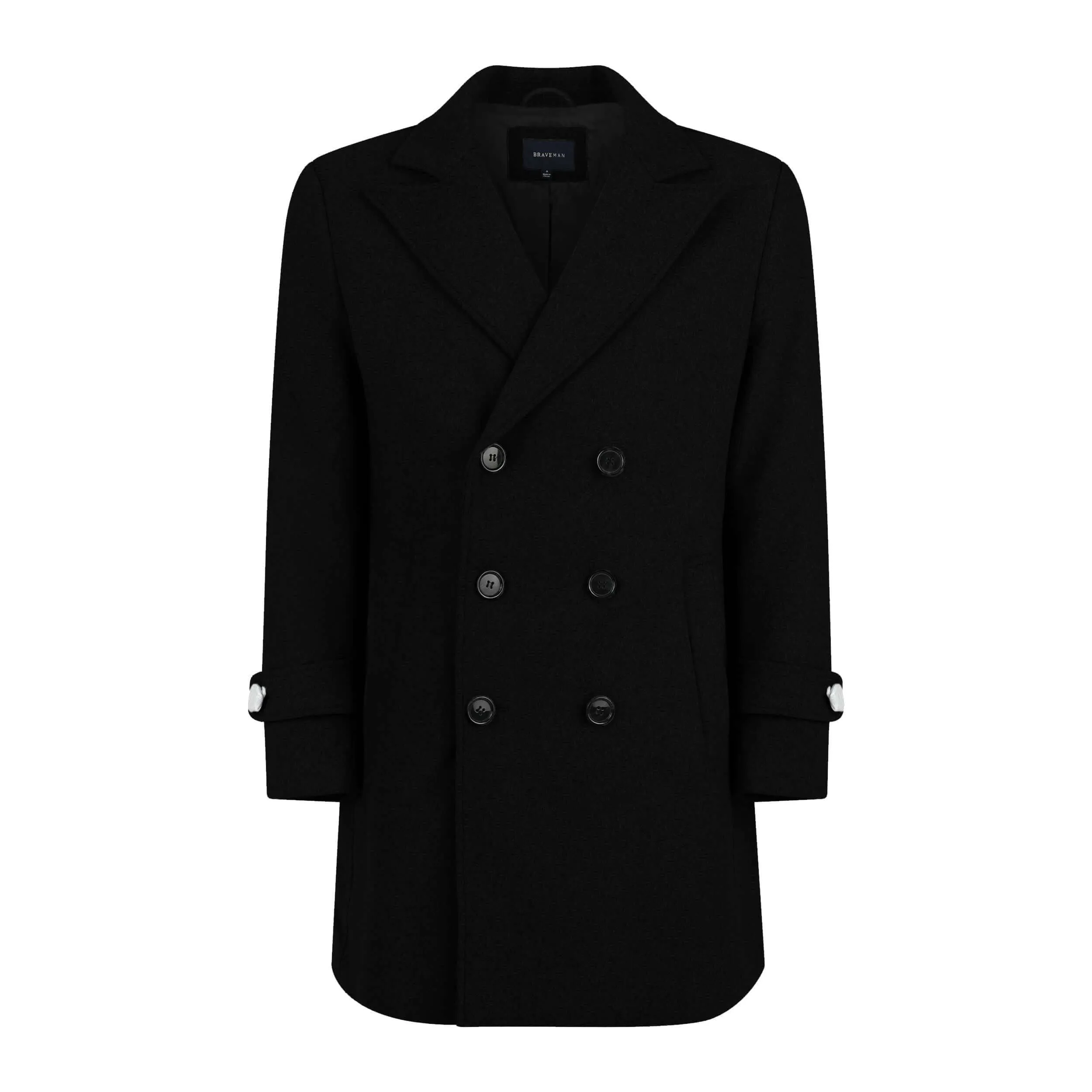 Men's Double Breasted Pea Coat Wool Blend Dress Jacket Peacoat sold by Daily Haute product image thumbnail 3