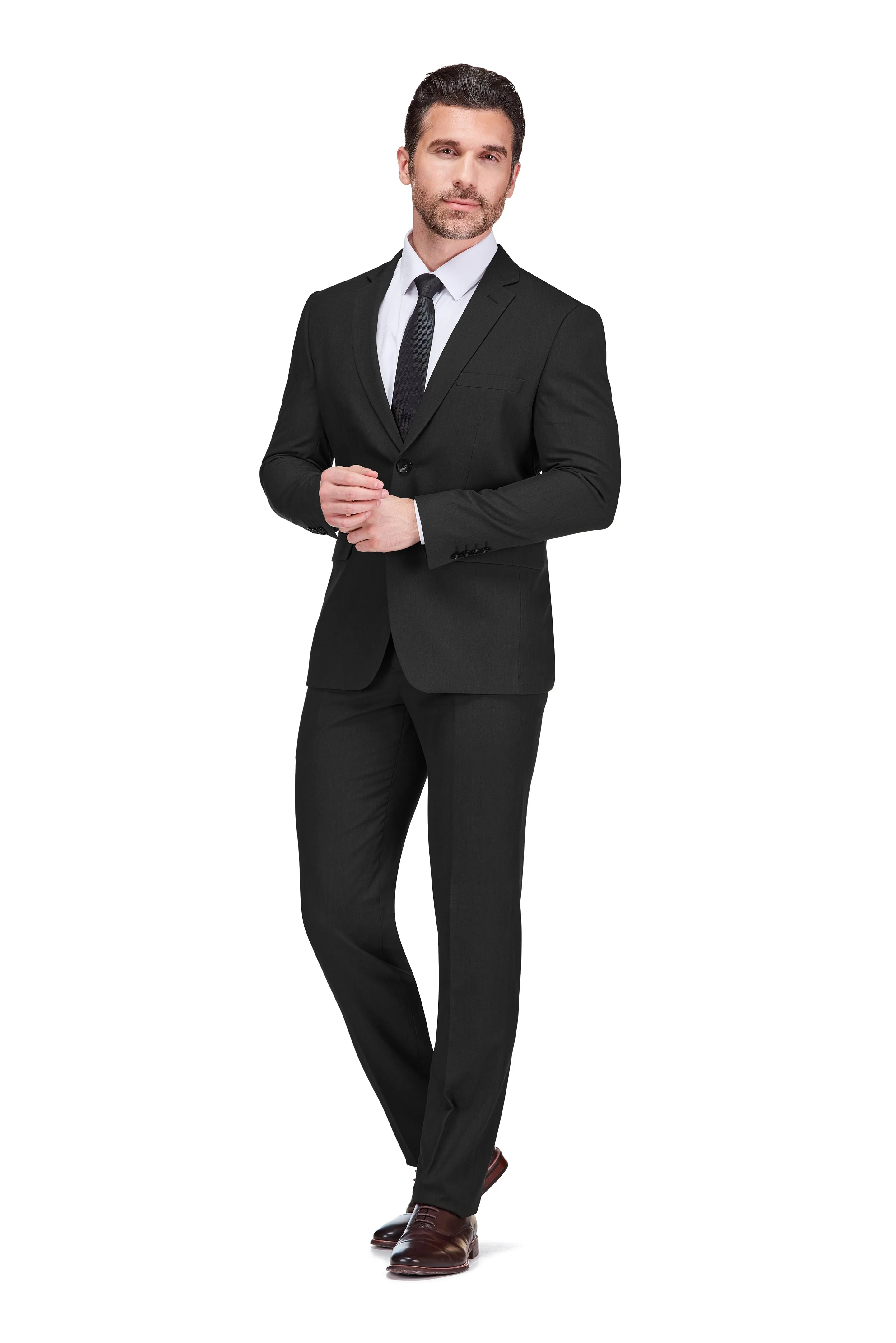 Men's 2-Piece 4-Way Stretch Notch Lapel Slim Fit Suit sold by Daily Haute product image thumbnail 2