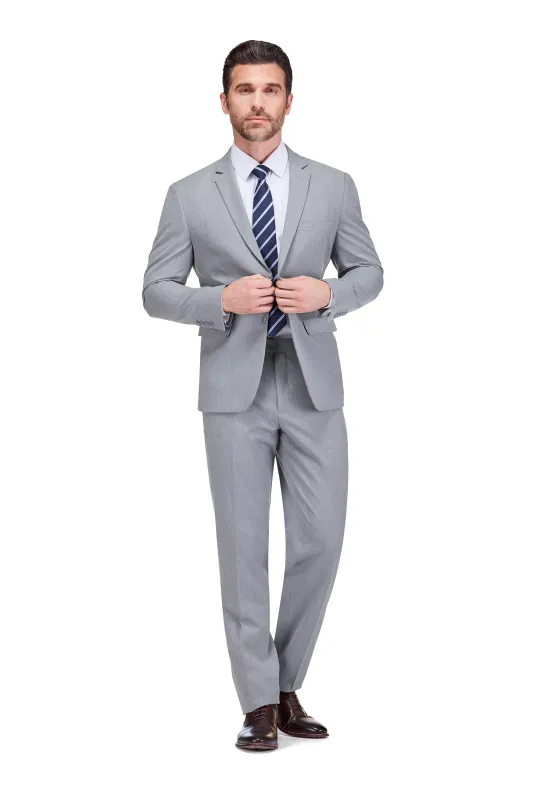 Men's 2-Piece 4-Way Stretch Notch Lapel Slim Fit Suit made by Daily Haute