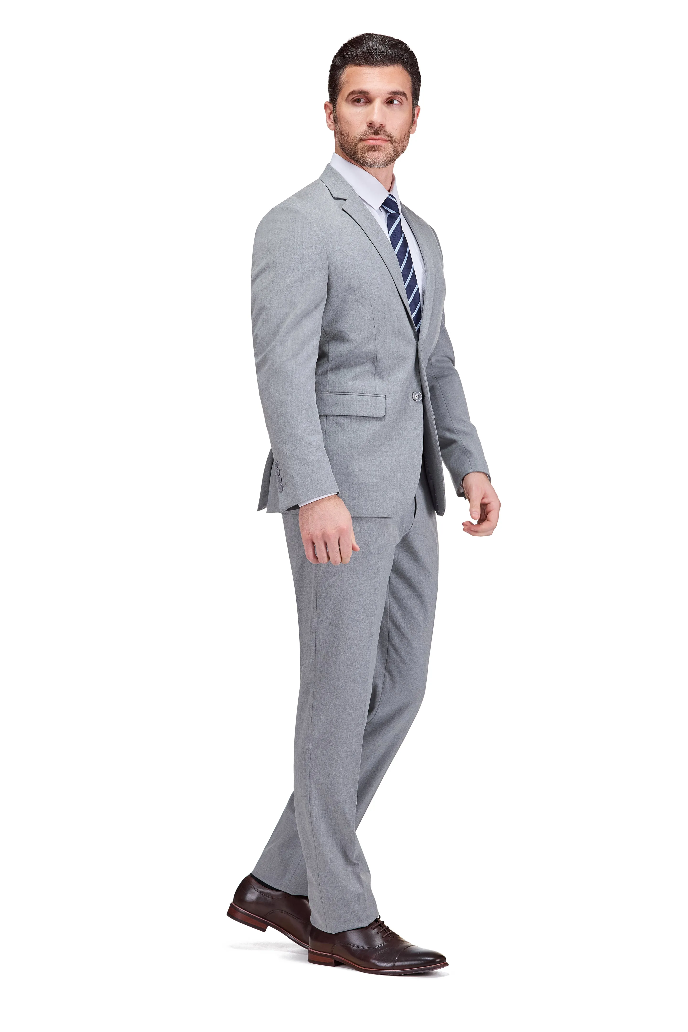 Men's 2-Piece 4-Way Stretch Notch Lapel Slim Fit Suit sold by Daily Haute product image thumbnail 2