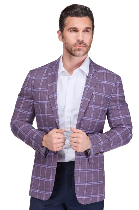 Men's Plaid Slim Fit Sportcoat made by Daily Haute