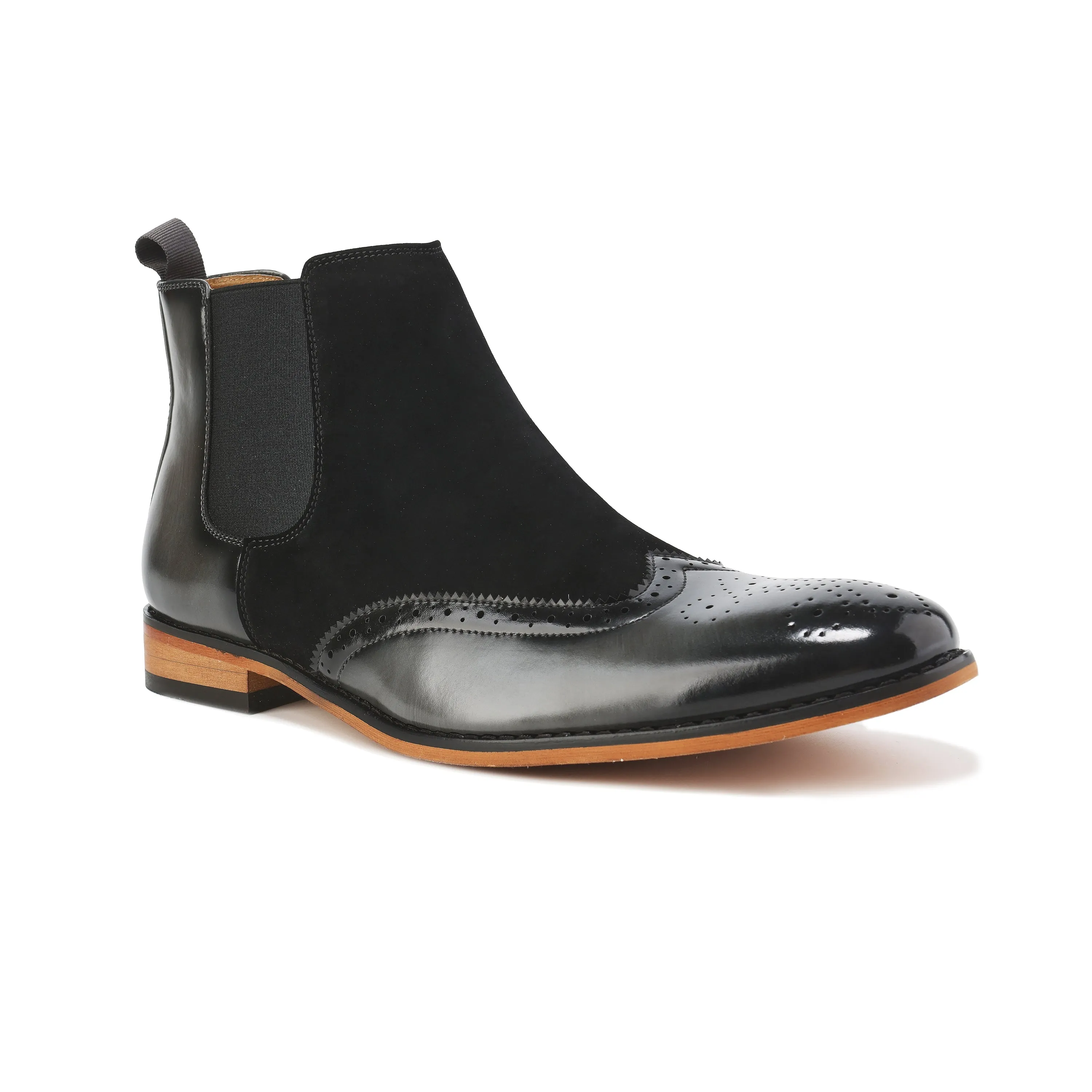 Men's Wingtip Brogue Two-Tone Chelsea Boots sold by Daily Haute product image thumbnail 5