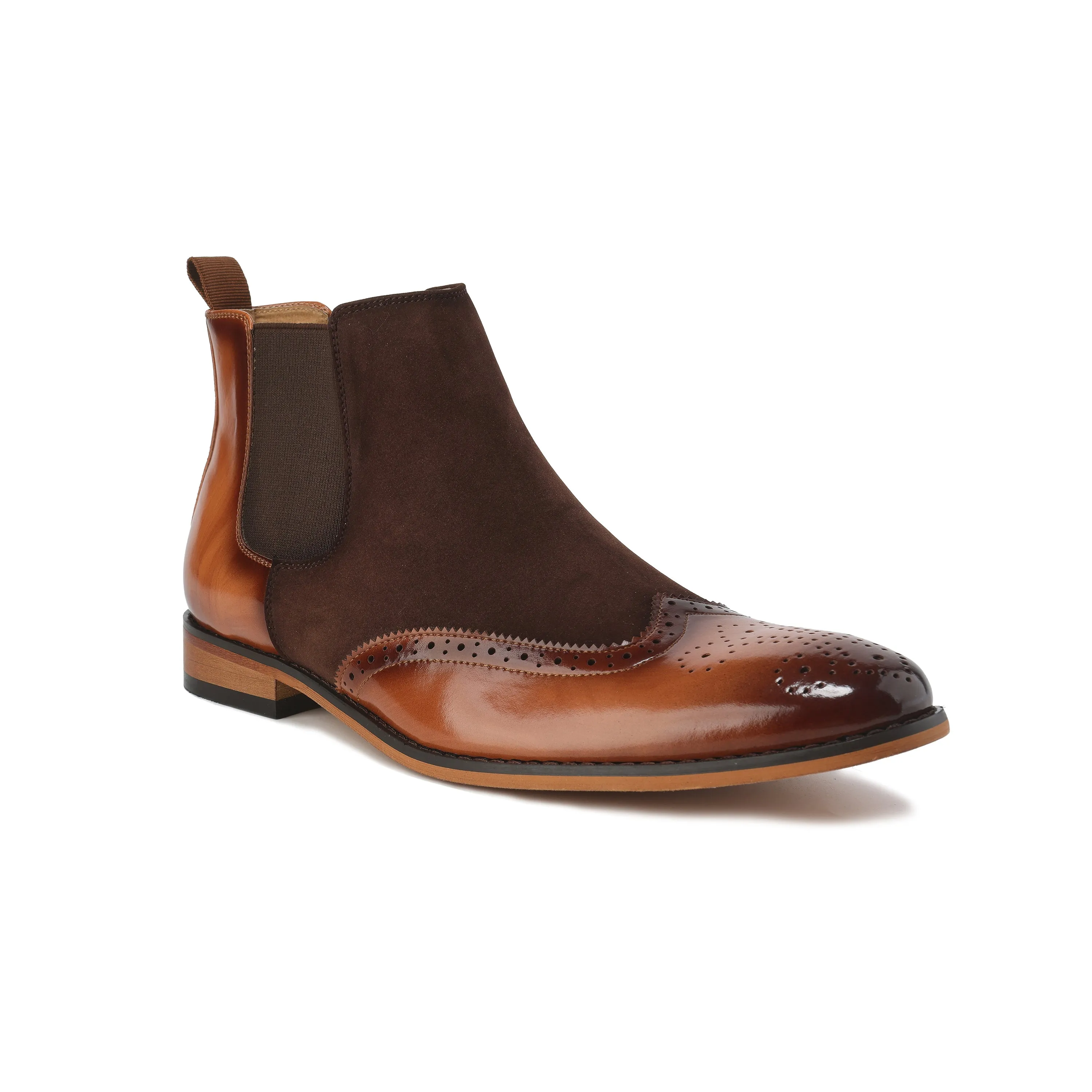 Men's Wingtip Brogue Two-Tone Chelsea Boots sold by Daily Haute product image thumbnail 2