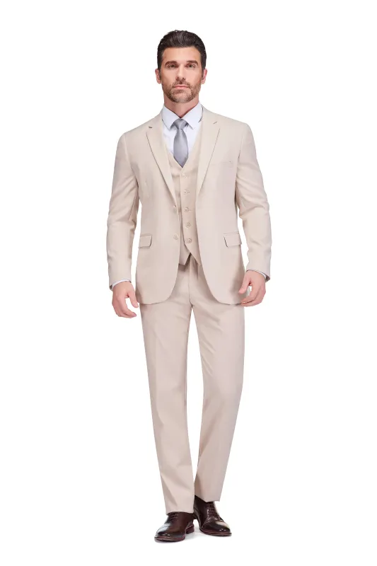 Men's 3-Piece Classic Fit Performance Stretch Suit made by Daily Haute