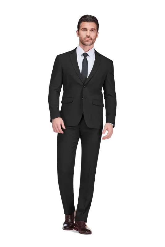 Men's 2-Piece 4-Way Stretch Notch Lapel Slim Fit Suit made by Daily Haute