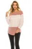 Haute Edition Women's long sleeve color block striped top sold by Daily Haute