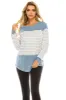 Haute Edition Women's long sleeve color block striped top sold by Daily Haute