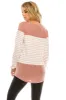 Haute Edition Women's long sleeve color block striped top sold by Daily Haute
