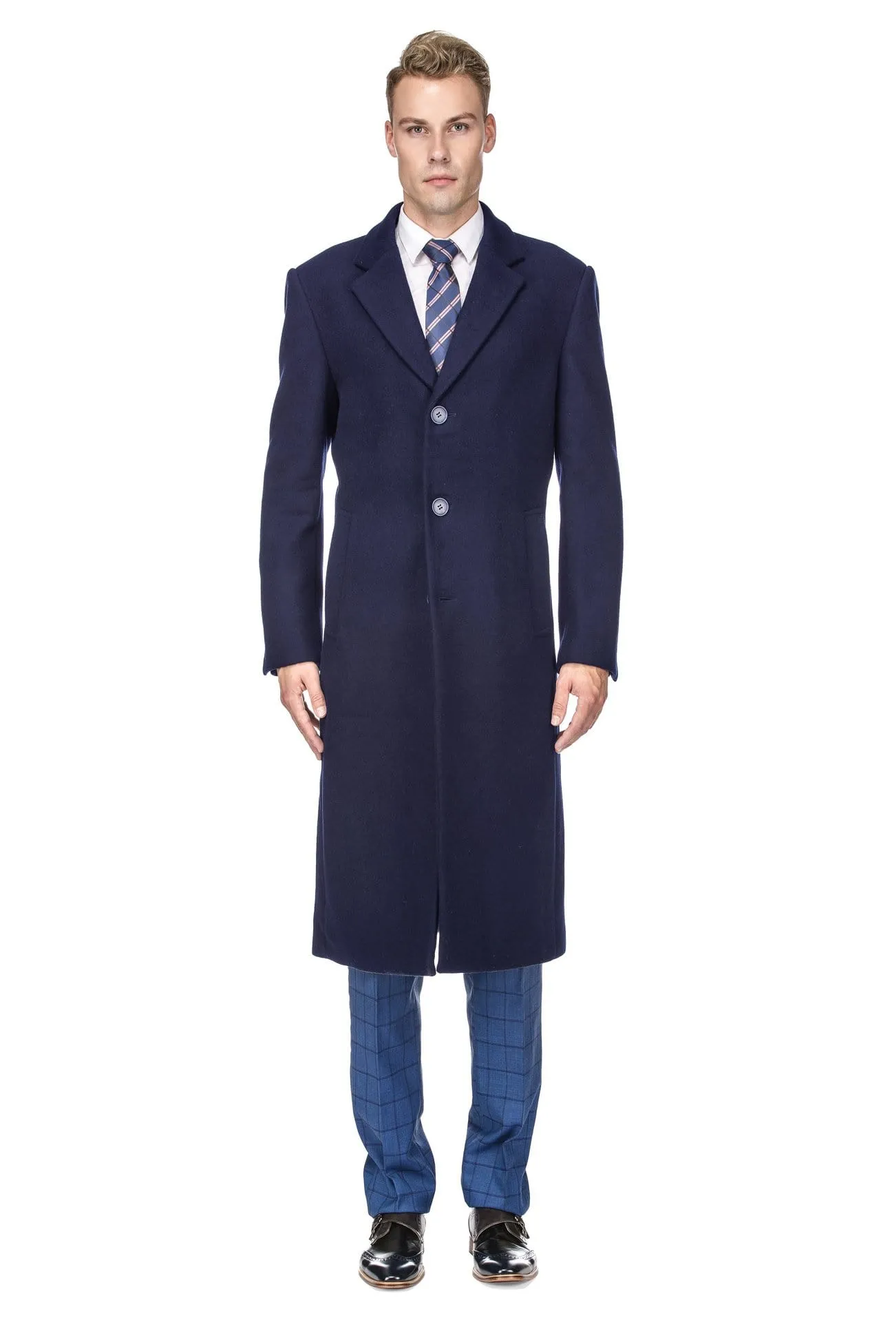 Men's Knee Length Wool Blend Three Button Long Jacket Overcoat Top Coat sold by Daily Haute product image thumbnail 4