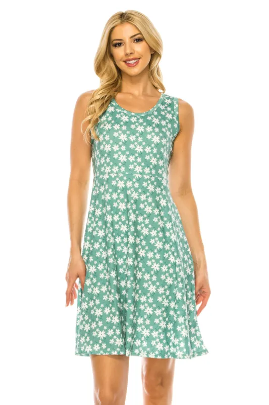 Haute Edition Women's Printed Floral Sleeveless Skater Dress sold by Daily Haute