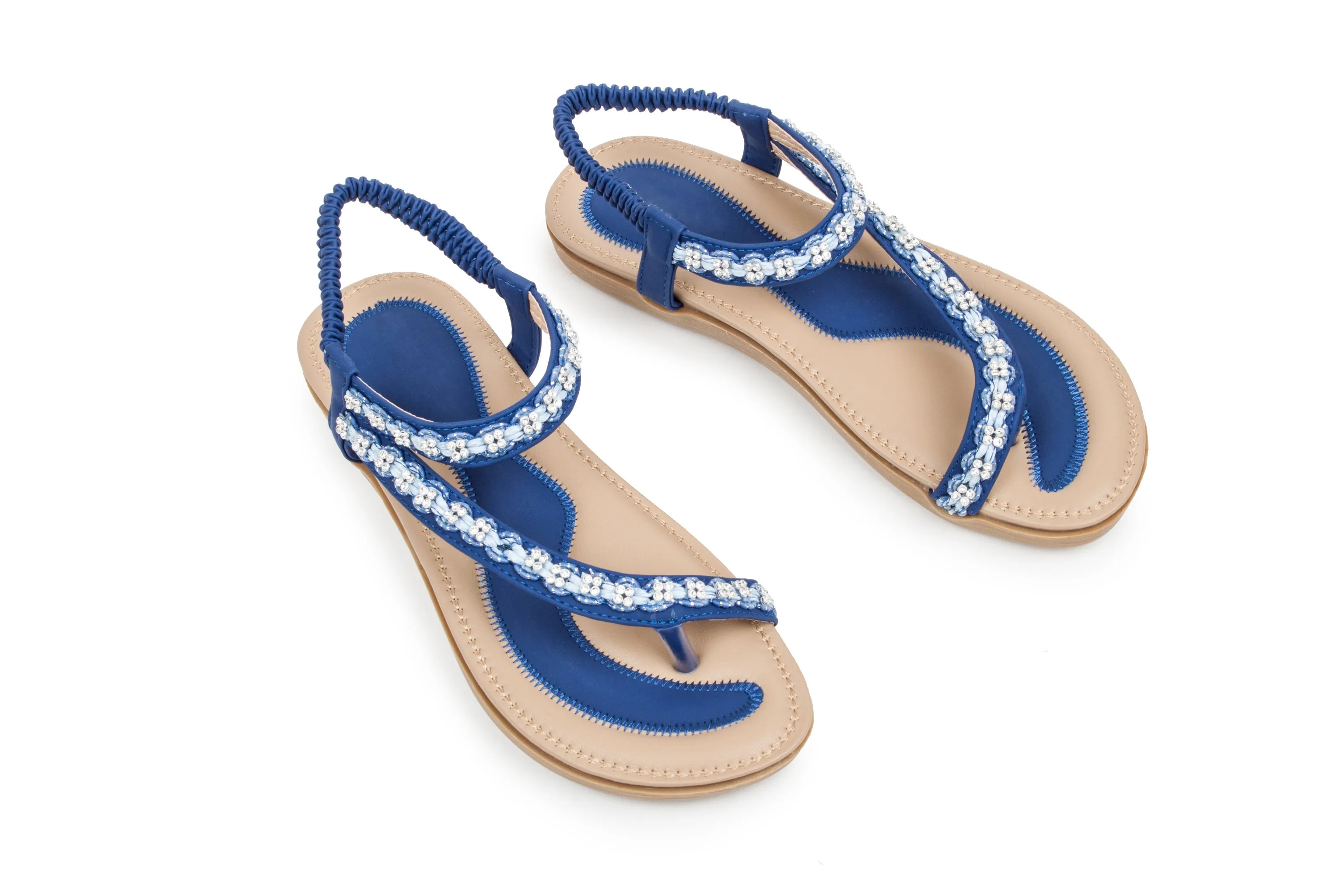 Haute editon Women's Crystal Bohemian Beaded Comfort Sandals sold by Daily Haute product image thumbnail 5