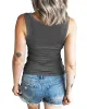 Haute Edition Women's Ribbed Scoop Neck Button Henley Tank sold by Daily Haute