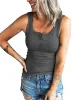 Haute Edition Women's Ribbed Scoop Neck Button Henley Tank sold by Daily Haute