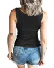 Haute Edition Women's Ribbed Scoop Neck Button Henley Tank sold by Daily Haute