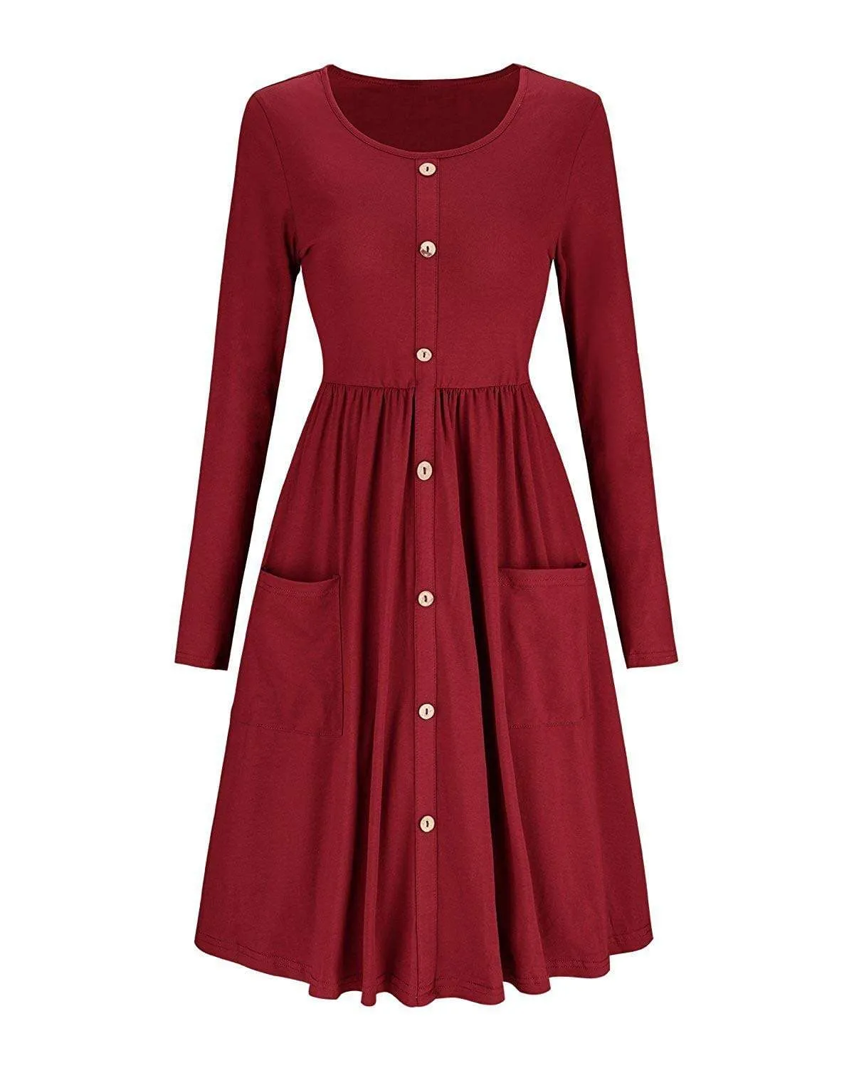 Haute Edition Women's Long Sleeve Button Down Dress with Pockets sold by Daily Haute product image thumbnail 5