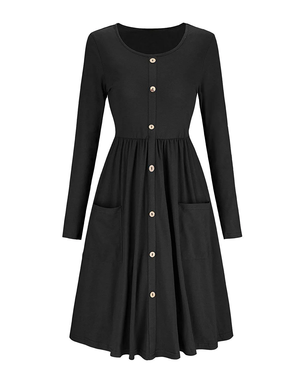 Haute Edition Women's Long Sleeve Button Down Dress with Pockets sold by Daily Haute product image thumbnail 2