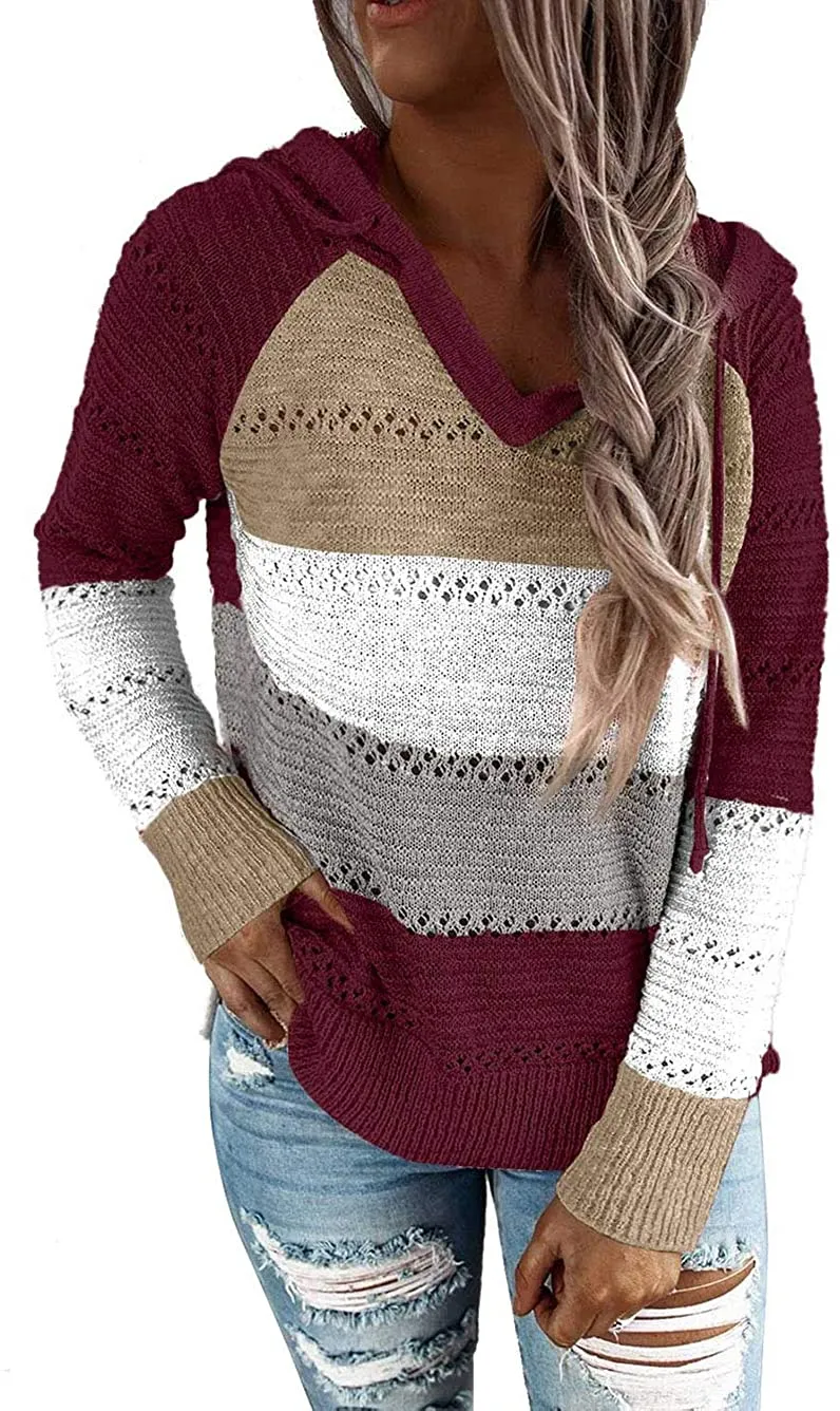 Haute Edition Women's Lightweight Colorblock Stripe Hoodie sold by Daily Haute product image thumbnail 5