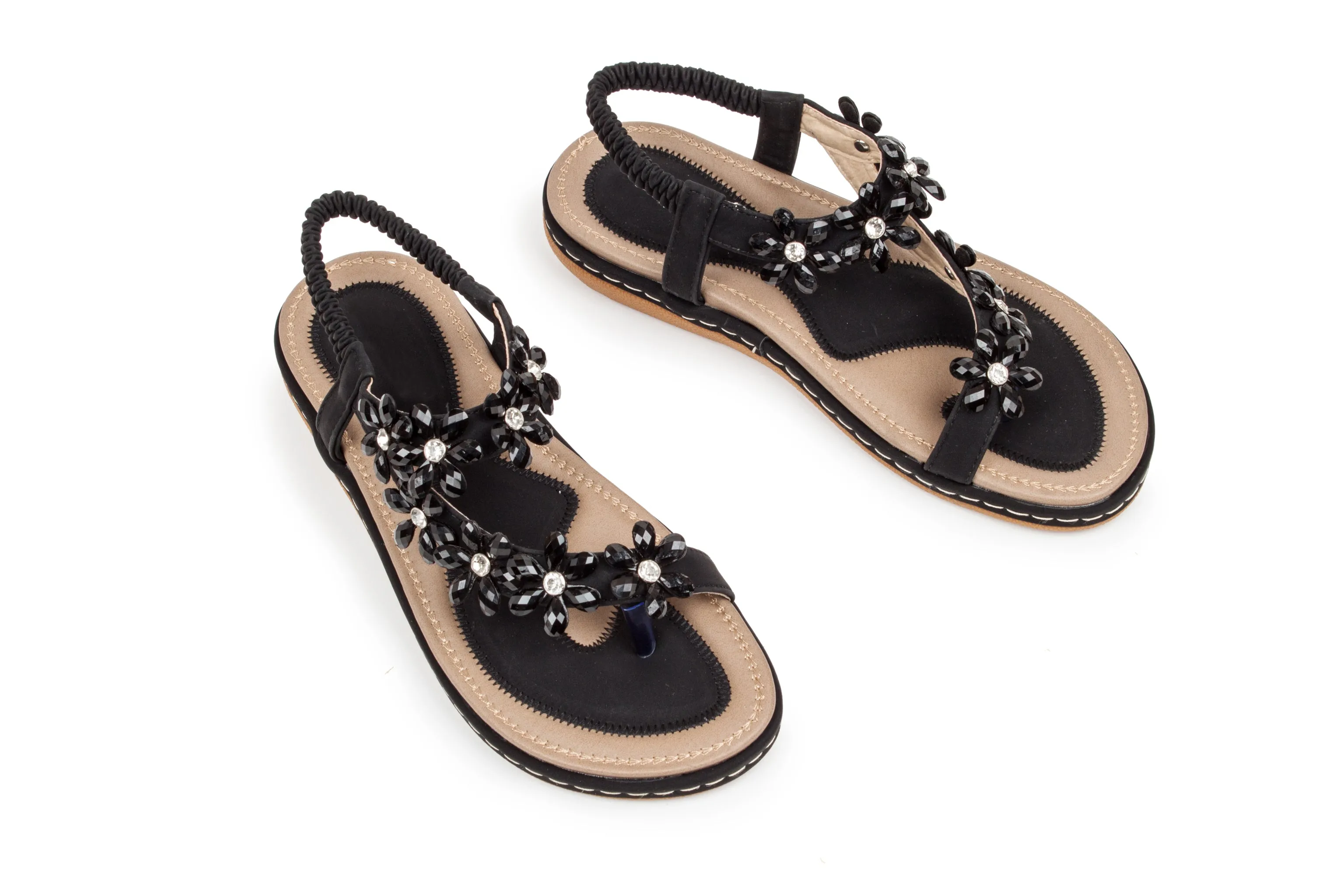 Haute editon Women's Crystal Bohemian Beaded Comfort Sandals sold by Daily Haute product image thumbnail 2