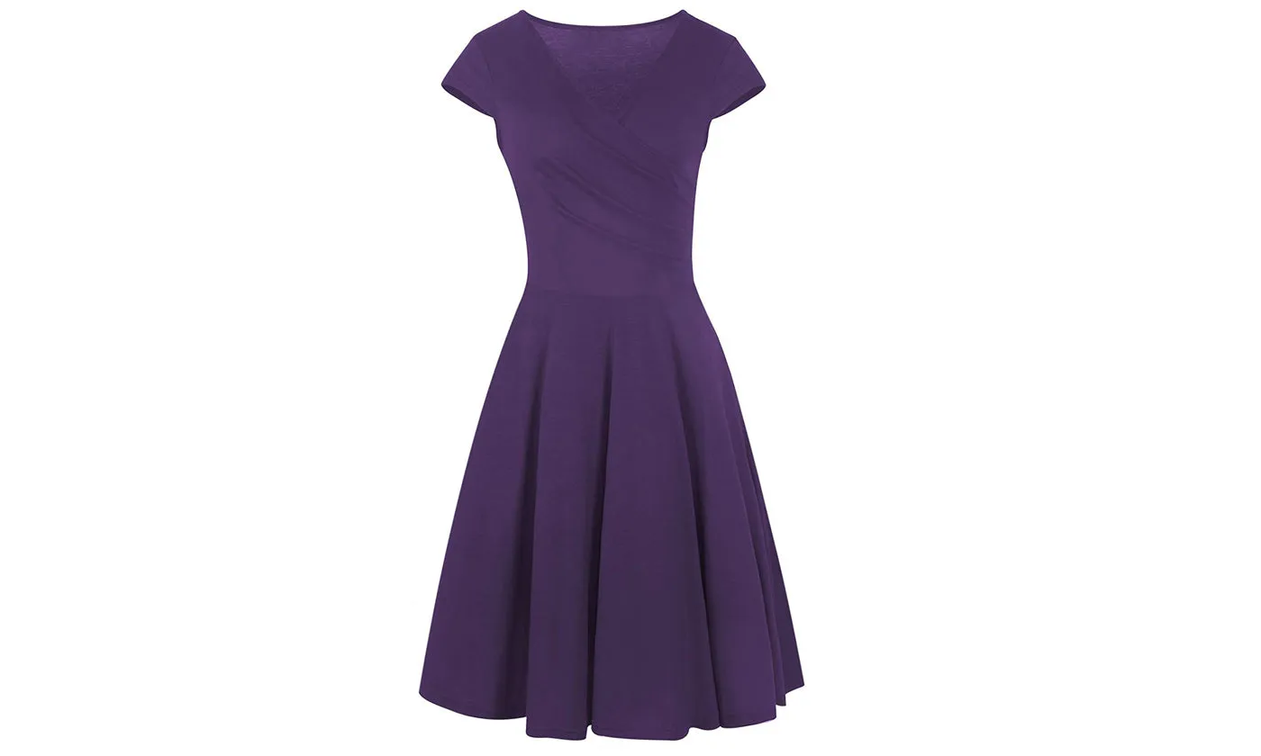 Haute Edition Women's Solid V-Neck Skater Dress sold by Daily Haute product image thumbnail 4