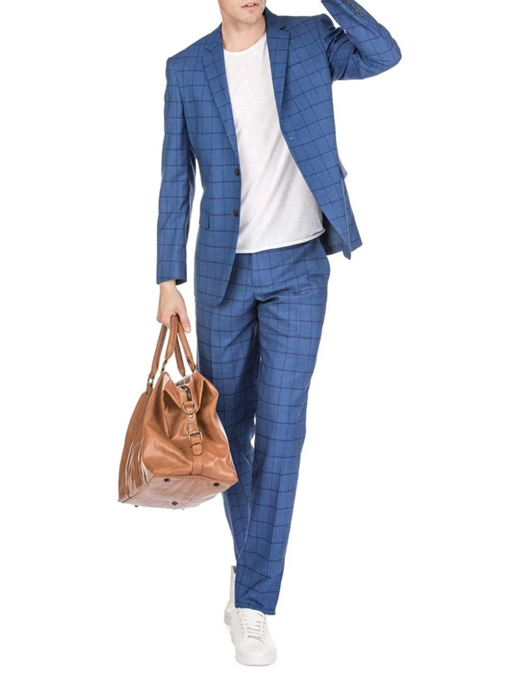 Men's Window Pane Slim Fit Suits sold by Daily Haute product image thumbnail 5
