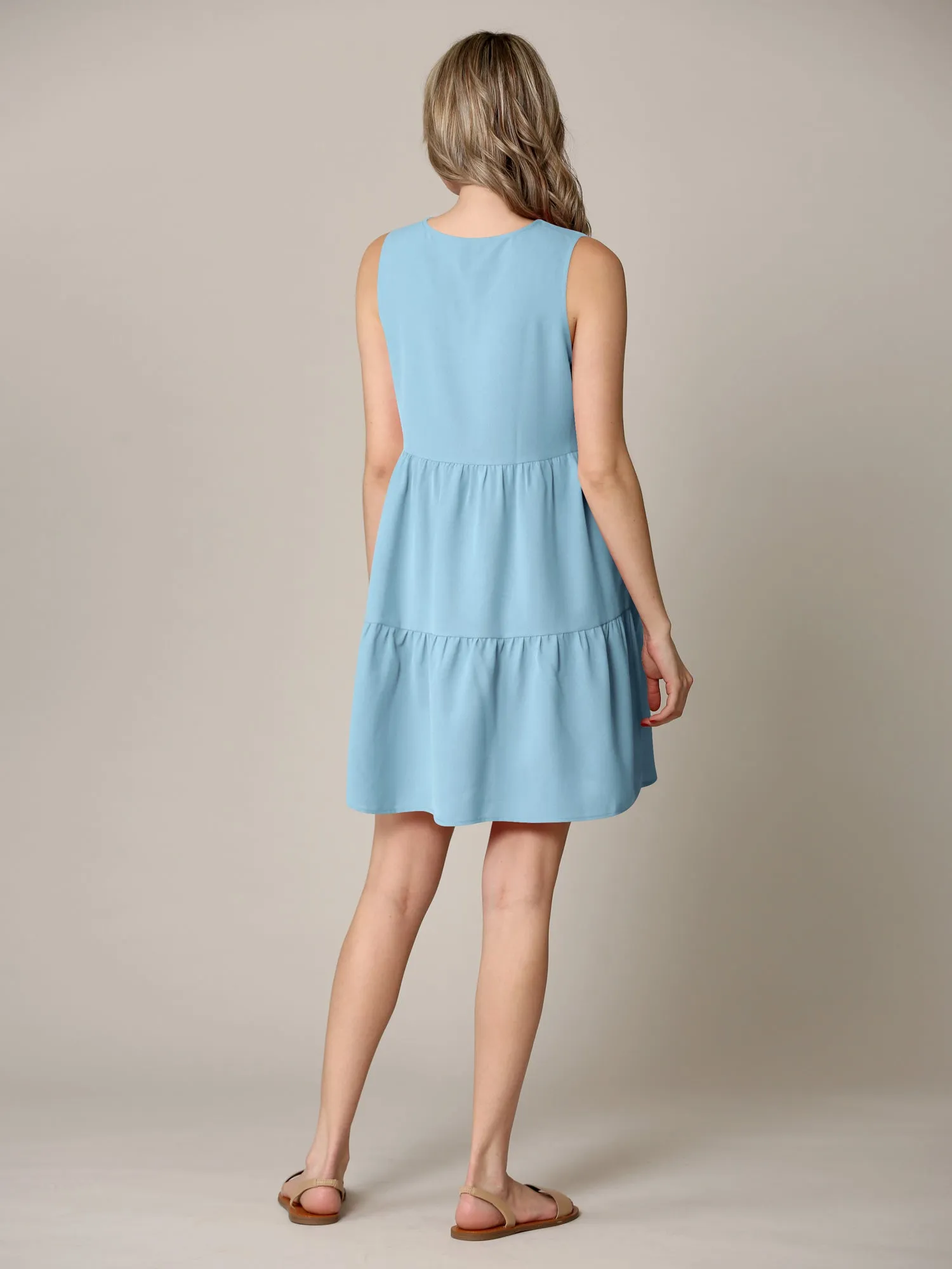Made By Johnny Casual Flowy Swing Shift Tank Tiered Dress sold by Daily Haute product image thumbnail 3