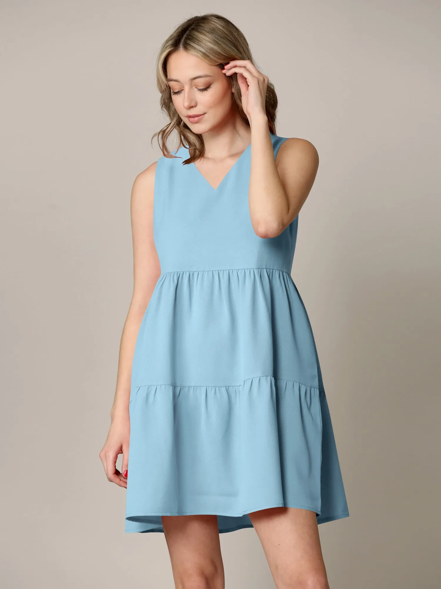 Made By Johnny Casual Flowy Swing Shift Tank Tiered Dress sold by Daily Haute product image thumbnail 4