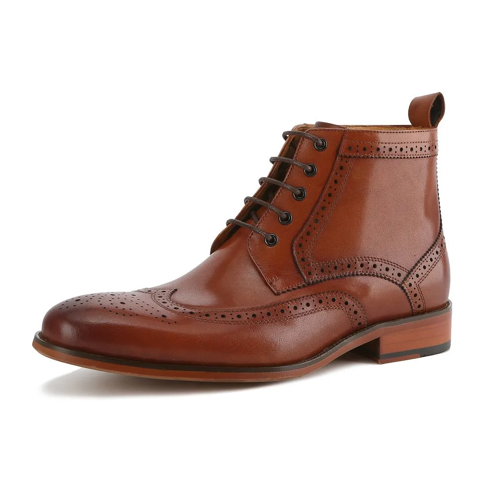Gino Vitale Men's Handcrafted Genuine Leather Lace-Up Brogue Dress Boot sold by Daily Haute product image thumbnail 5