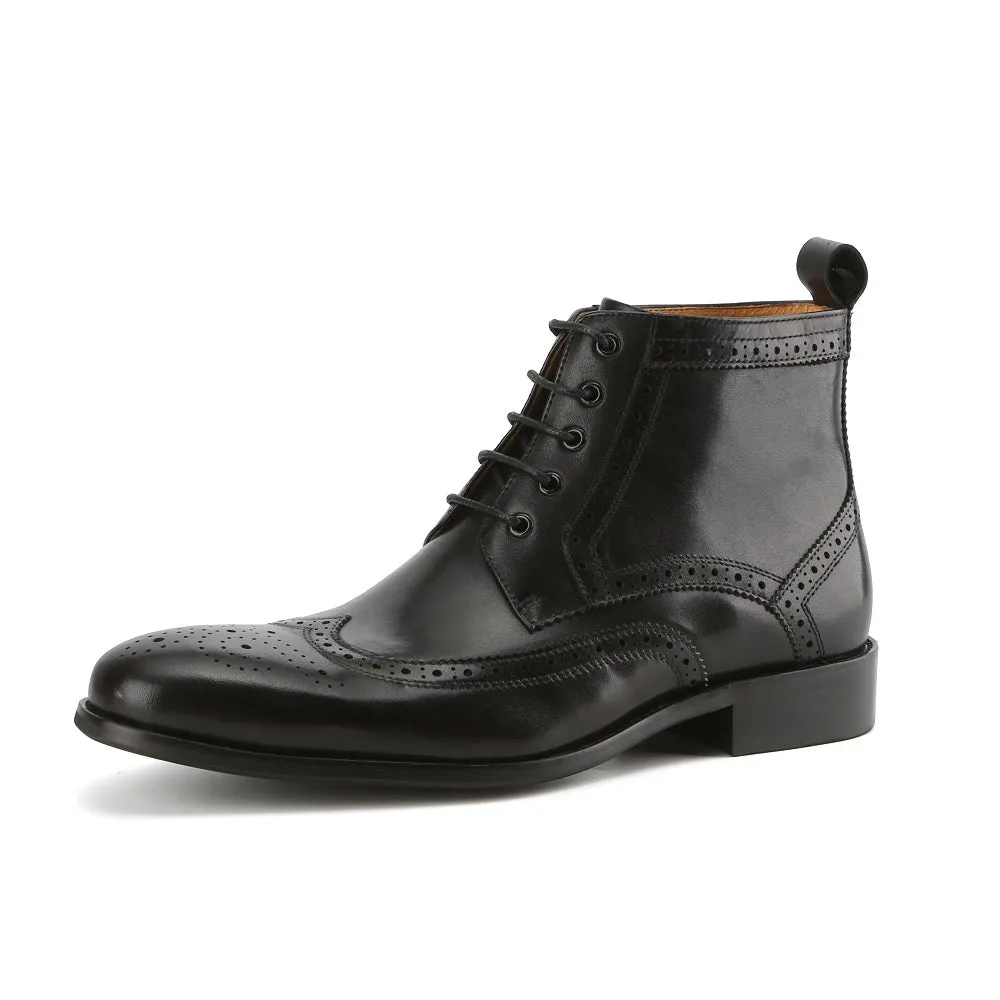 Gino Vitale Men's Handcrafted Genuine Leather Lace-Up Brogue Dress Boot sold by Daily Haute