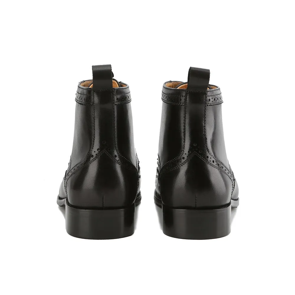 Gino Vitale Men's Handcrafted Genuine Leather Lace-Up Brogue Dress Boot sold by Daily Haute product image thumbnail 4