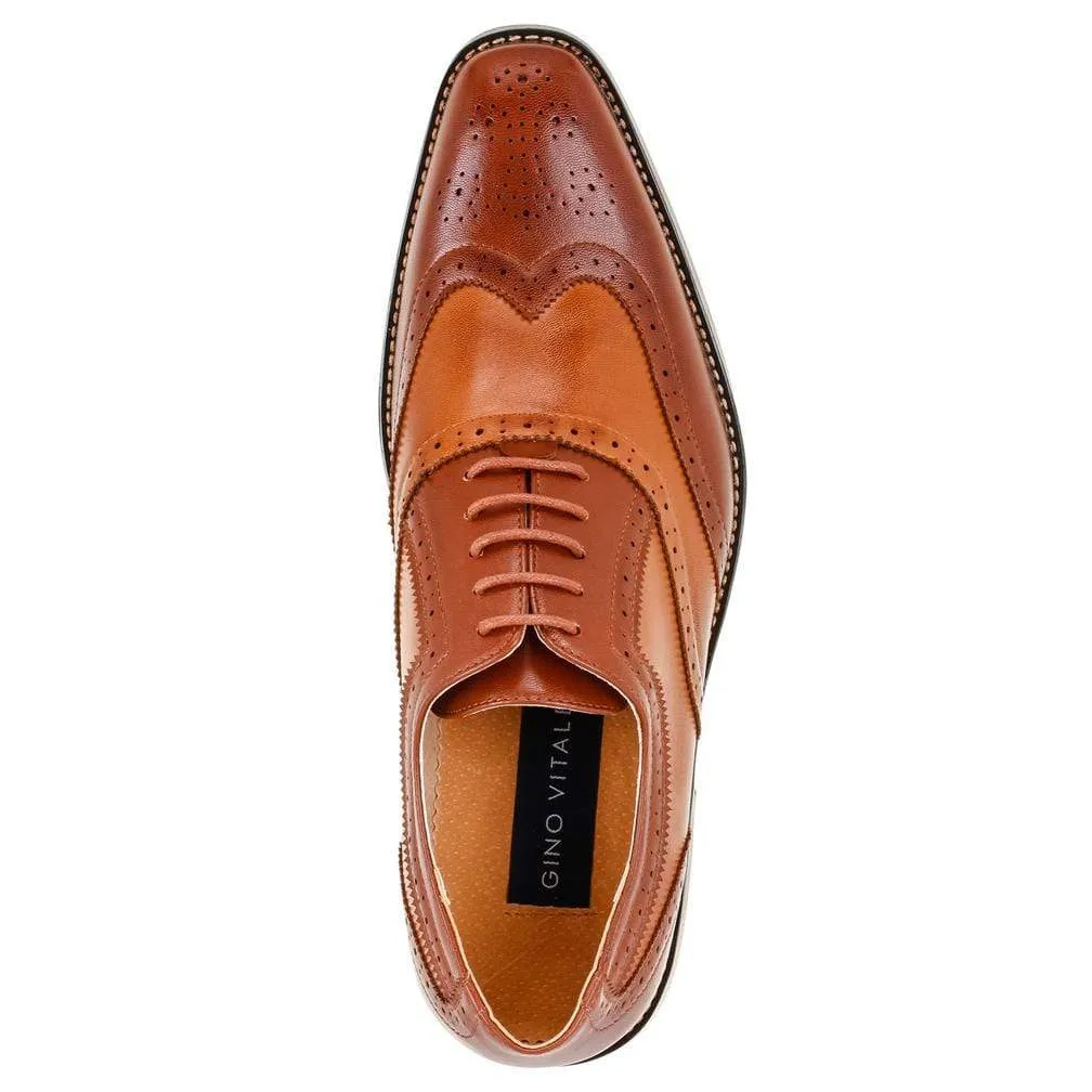 Gino Vitale Men's Two Tone Wing Tip Oxford Dress Shoes sold by Daily Haute product image thumbnail 5