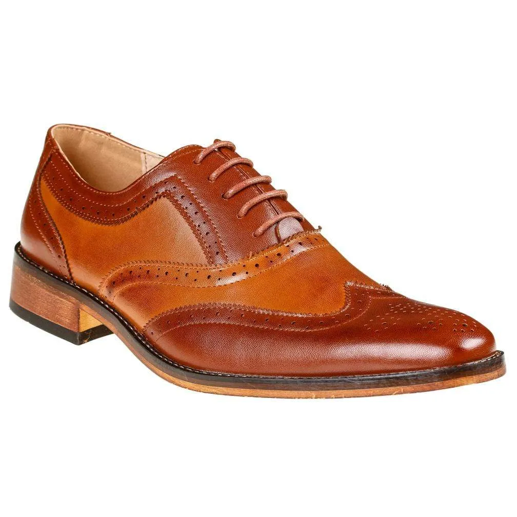 Gino Vitale Men's Two Tone Wing Tip Oxford Dress Shoes sold by Daily Haute product image thumbnail 4