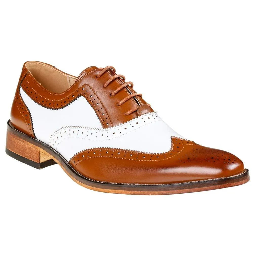 Gino Vitale Men's Two Tone Wing Tip Oxford Dress Shoes sold by Daily Haute