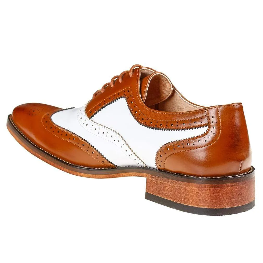 Gino Vitale Men's Two Tone Wing Tip Oxford Dress Shoes sold by Daily Haute product image thumbnail 3
