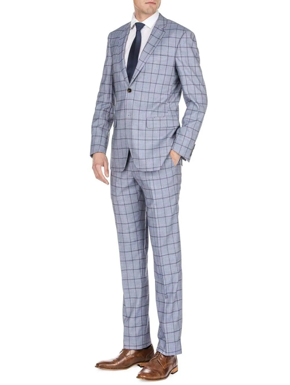Men's Window Pane Slim Fit Suits sold by Daily Haute product image thumbnail 3