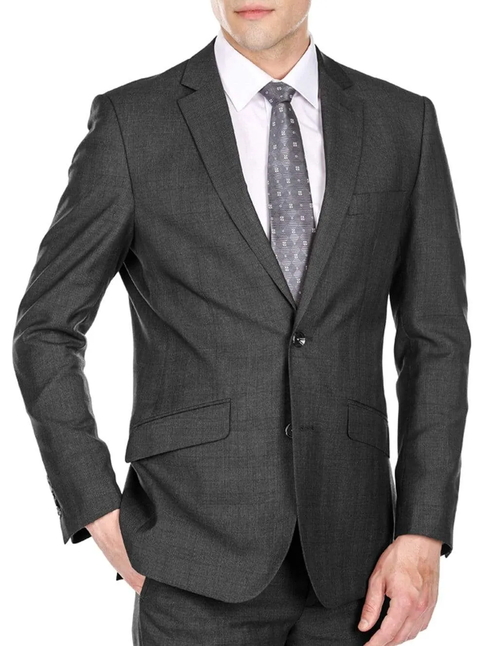 Light Glen Check Men's Slim Fit 2PC Suit sold by Daily Haute product image thumbnail 2