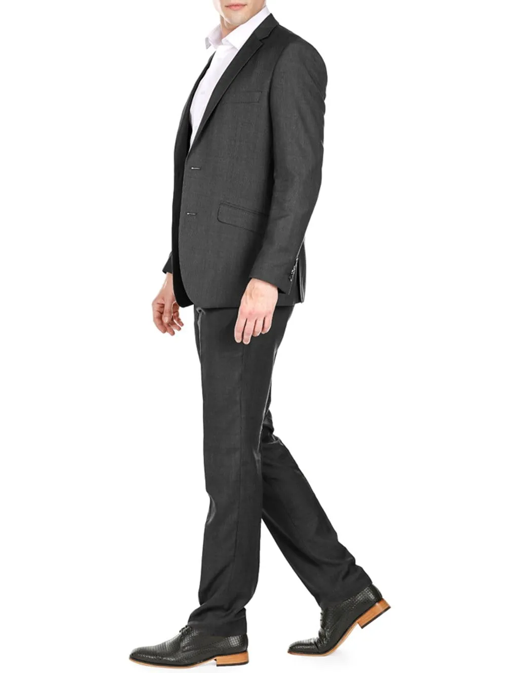 Light Glen Check Men's Slim Fit 2PC Suit sold by Daily Haute product image thumbnail 3