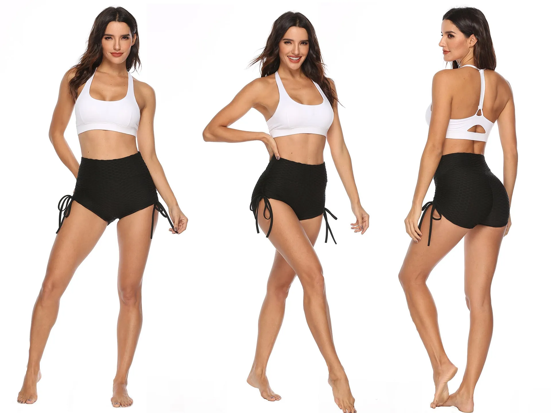 Haute Edition Women's Side Ruched Booty Lift Active Workout Bike Short sold by Daily Haute product image thumbnail 2