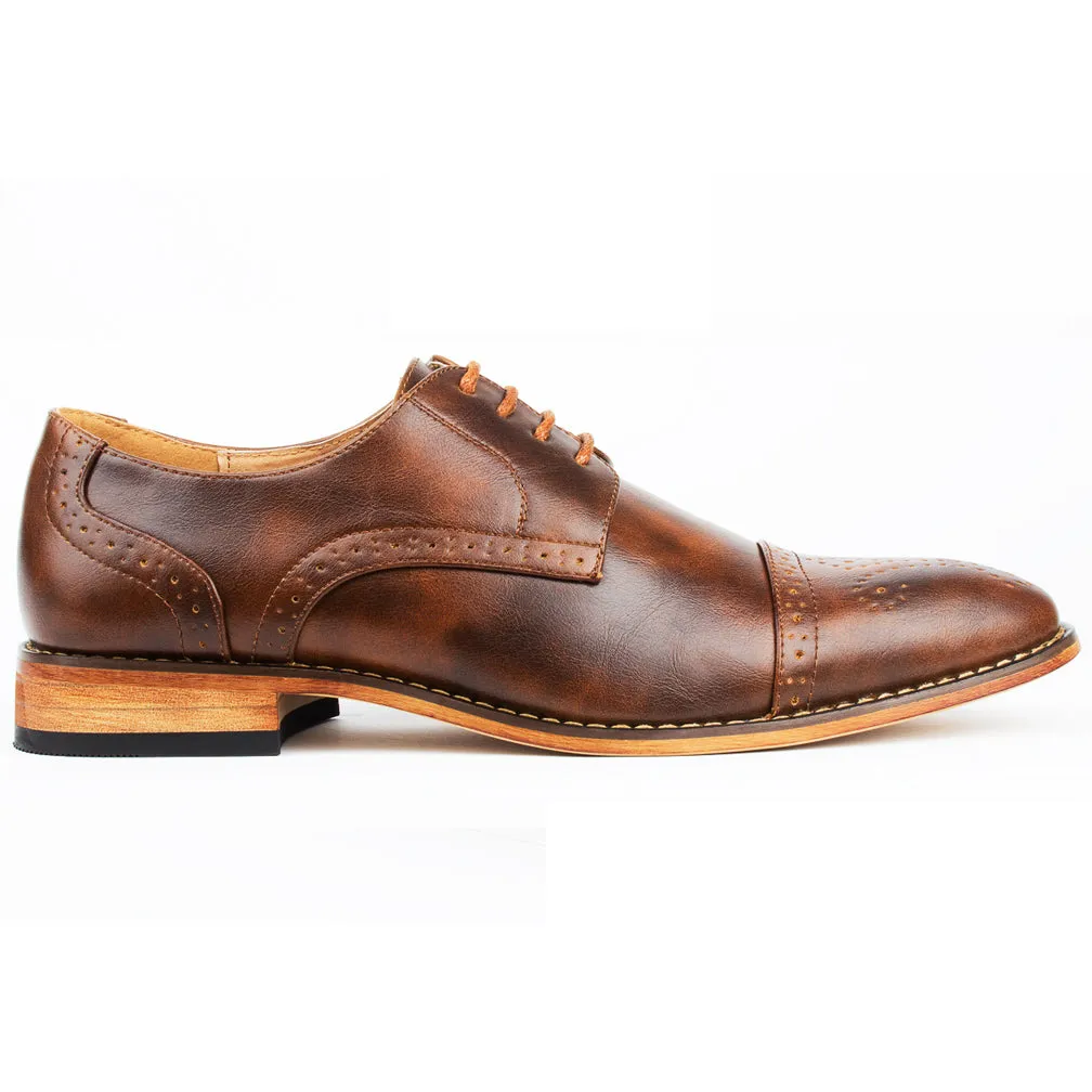 UV Signature Men's Cap Toe Brogue Lace-up Dress Shoes sold by Daily Haute product image thumbnail 4