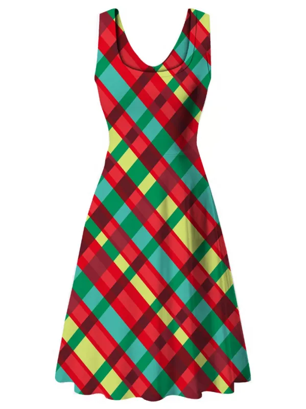 Haute Edition Women's Christmas Holiday Print Flared Skater Dress sold by Daily Haute