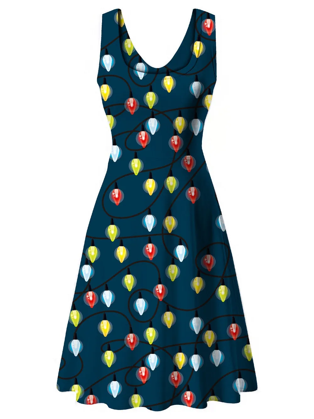 Haute Edition Women's Christmas Holiday Print Flared Skater Dress sold by Daily Haute product image thumbnail 5