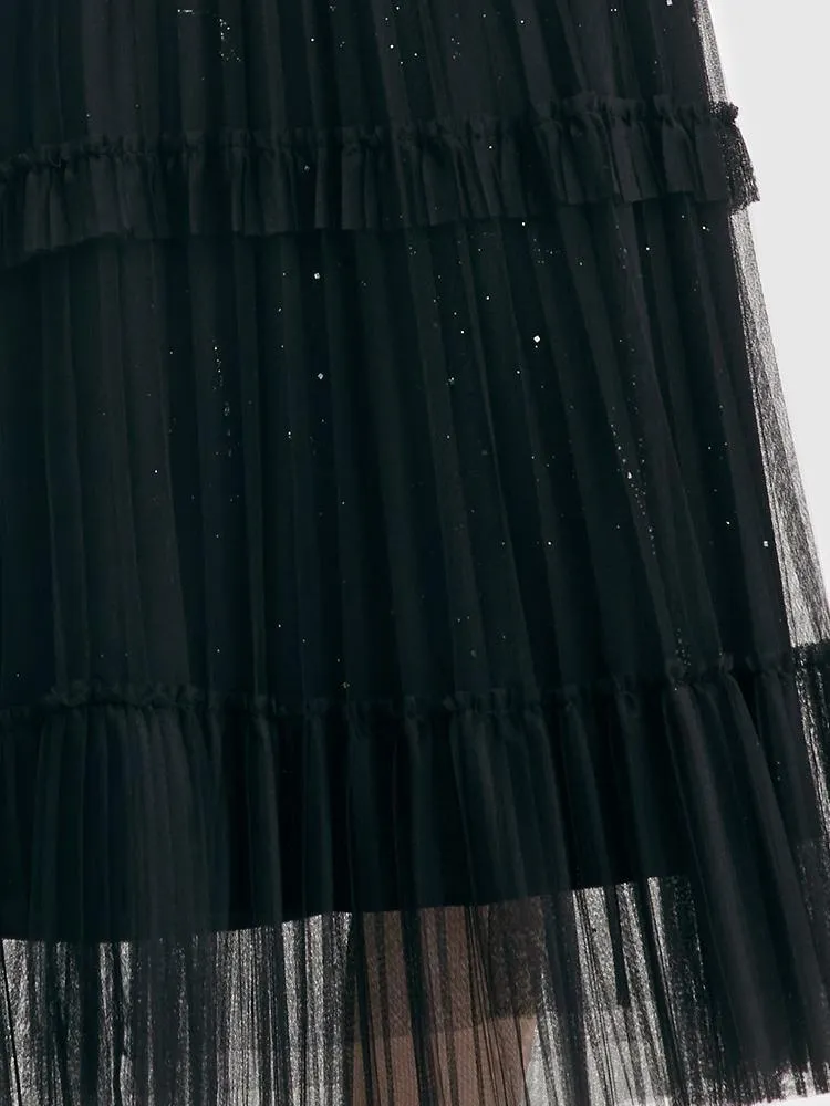 Pressed Pleated Mesh Women Skirt sold by Goelia product image thumbnail 5
