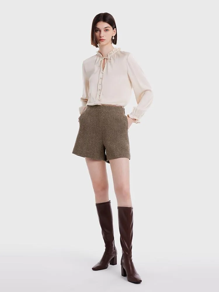 Retro Washable Woolen Shorts sold by Goelia product image thumbnail 2